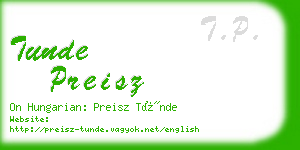 tunde preisz business card